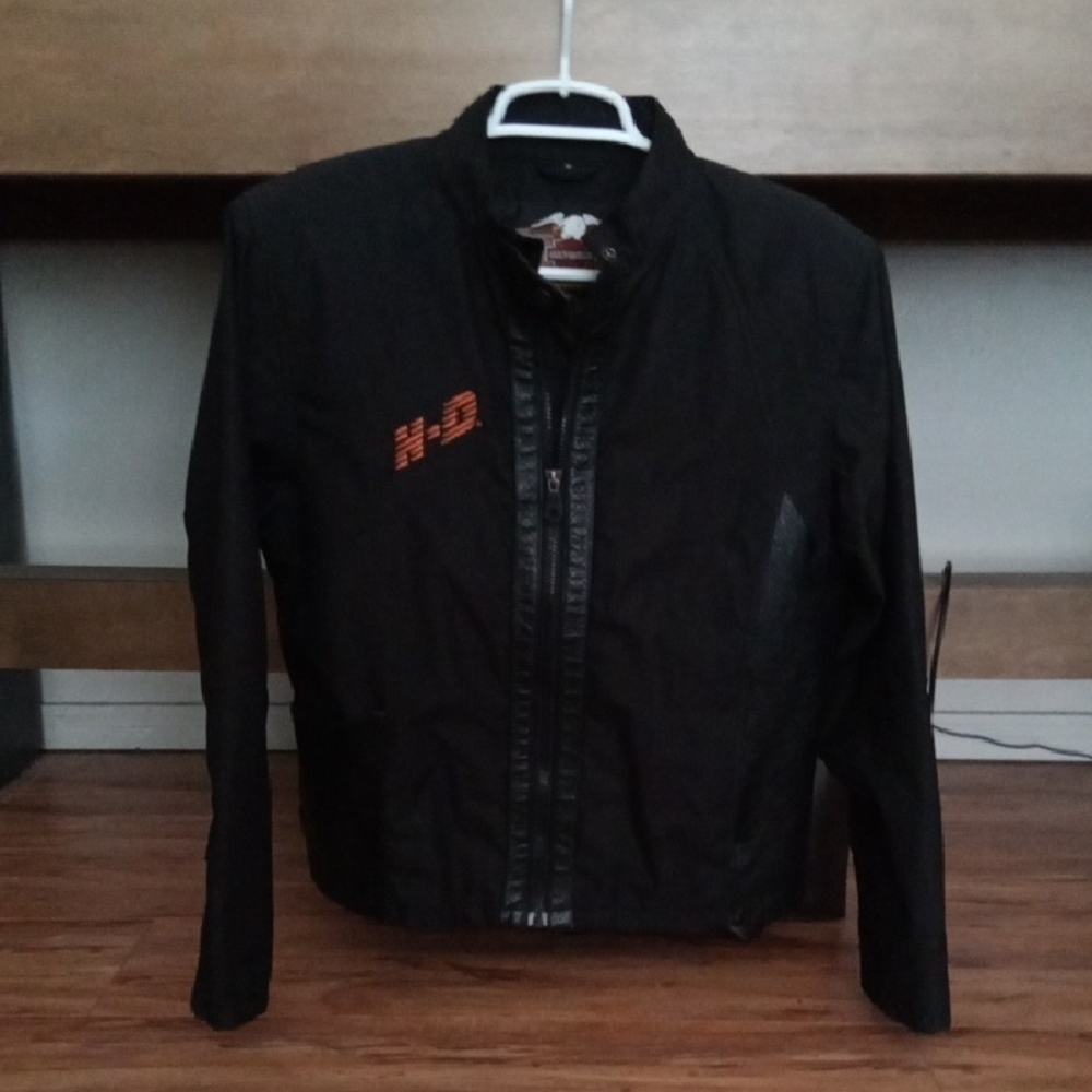 Harley-Davidson Black Jacket with Orange Accent